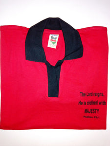 Short Sleeve Polo T-Shirt - "The LORD reigns, He is clothed with MAJESTY. Psalms 93:1"