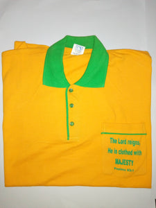 Short Sleeve Polo T-Shirt - "The LORD reigns, He is clothed with MAJESTY. Psalms 93:1"