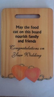 Wooden Bread Board Plaque - Congratulations on your Wedding