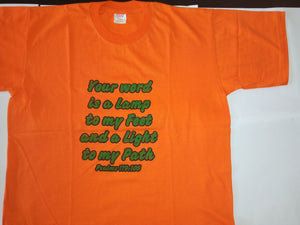 Short Sleeve T-Shirt - "Your Word is a Lamp to my Feet and a Light to my Path. Psalms 119:105."