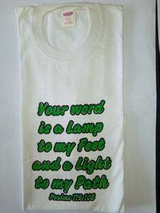 Short Sleeve T-Shirt - "Your Word is a Lamp to my Feet and a Light to my Path. Psalms 119:105."