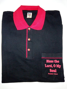 Short Sleeve Polo T-Shirt - "Bless the LORD, O my Soul. Psalms 103:1"