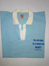 Load image into Gallery viewer, Short Sleeve Polo T-Shirt - &quot;The LORD reigns, He is clothed with MAJESTY. Psalms 93:1&quot;