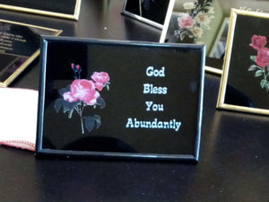Christian Glass Message Plaque - God Bless You Abundantly