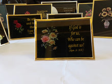 Load image into Gallery viewer, Christian Glass Message Plaque - If God is for us, Who can be against us? (Romans 8:31b)