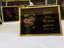 Load image into Gallery viewer, Christian Glass Message Plaque - If God is for us, Who can be against us? (Romans 8:31b)