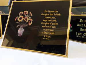 Christian Glass Message Plaque–For I know the thoughts I think toward you, says the LORD(Jer 29:11)