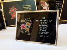 Load image into Gallery viewer, Christian Glass Message Plaque - IS ANYTHING TOO HARD FOR THE LORD? GEN 18:14