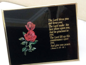 Christian Glass Message Plaque - The LORD bless you and keep you......Num 6:24-26