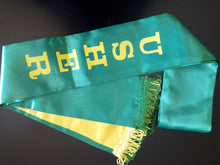 Load image into Gallery viewer, Usher Belt - Green &amp; Yellow (Double-Sided Wear)