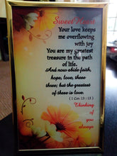 Load image into Gallery viewer, Christian Glass Message Plaque - Sweet Heart