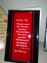 Load image into Gallery viewer, Christian Glass Message Plaque - My Dear Wife